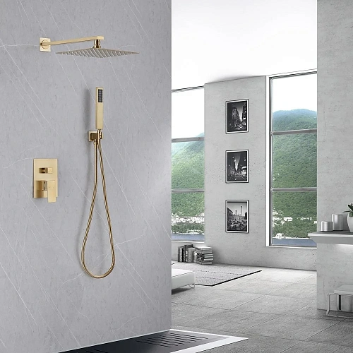 Душевая система ABBER Daheim AF8219G скрытого монтажа без излива, золото матовое Душевая система ABBER Daheim AF8219G скрытого монтажа без излива, золото матовое