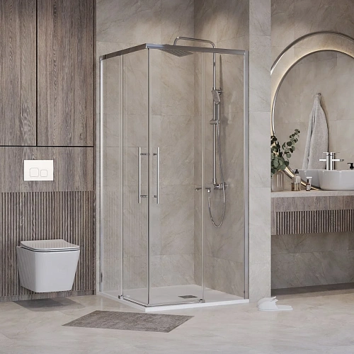 Душевой уголок Niagara Nova NG-6629-34 (90x90x195) квадратная, раздвижная, хром, стекло прозрачное Душевой уголок Niagara Nova NG-6629-34 (90x90x195) квадратная, раздвижная, хром, стекло прозрачное