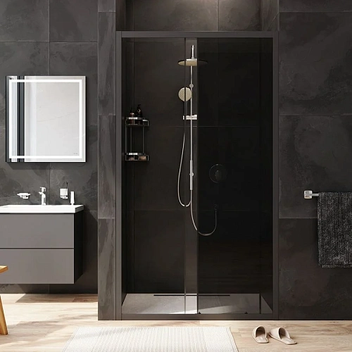 Душевая дверь AM.PM Gem W90G-110-1-195BG 110х195, стекло тонированное, профиль черный матовый Душевая дверь AM.PM Gem W90G-110-1-195BG 110х195, стекло тонированное, профиль черный матовый