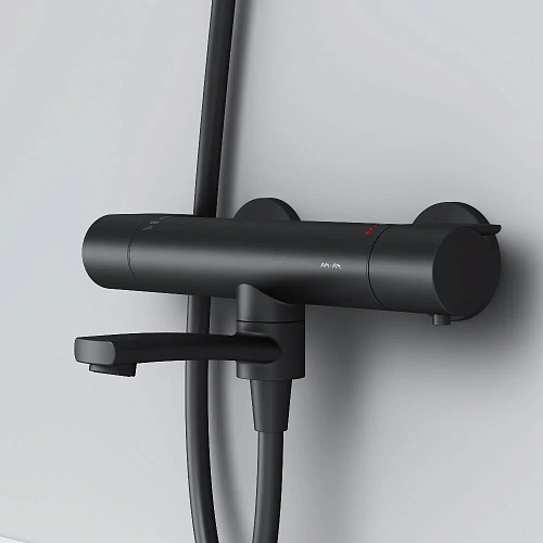 Смеситель для душа AM.PM X-Joy F85A50022 с термостатом, черный Смеситель для душа AM.PM X-Joy F85A50022 с термостатом, черный