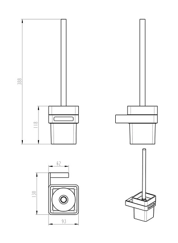 Ершик для унитаза Boheme Chrome Q 10954-CR Ершик для унитаза Boheme Chrome Q 10954-CR