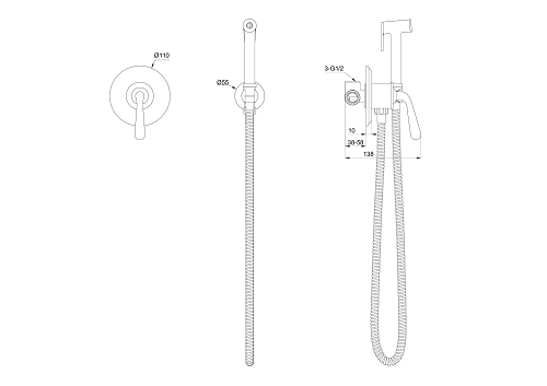Гигиенический душ Wonzon & Woghand брашированное золото (WW-88849008-BG) Гигиенический душ Wonzon & Woghand брашированное золото (WW-88849008-BG)