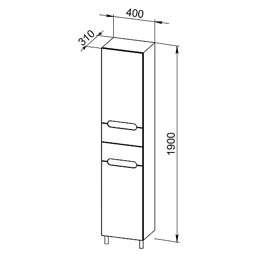 Шкаф-пенал Orange TOPLINE-Rio PR40-05KR напольный с корзиной, правый Шкаф-пенал Orange TOPLINE-Rio PR40-05KR напольный с корзиной, правый
