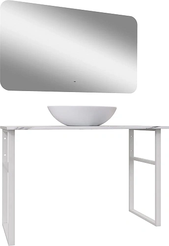 Комплект мебели DIWO Элиста 120 белый мрамор, с раковиной Moduo 55 Leaf 555880 Комплект мебели DIWO Элиста 120 белый мрамор, с раковиной Moduo 55 Leaf 555880