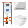 Детальная картинка товара «комплект унитаза belbagno sfera-r bb046chr с сиденьем bb2111sc инсталляцией bb002-80 и клавишей смыва bb005-pr-chrome»