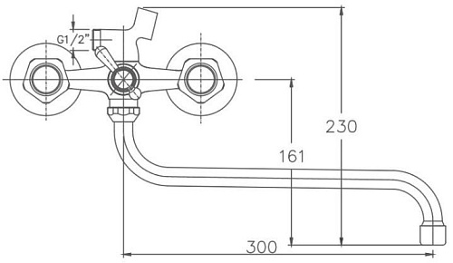 Смеситель для ванны Haiba HB2209, хром Смеситель для ванны Haiba HB2209, хром