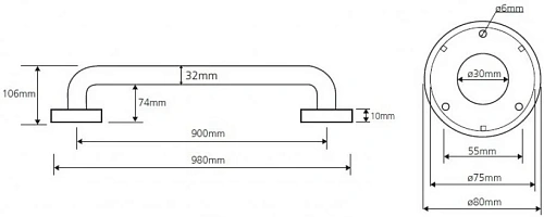 Поручень Bemeta HELP program 301100901 Поручень Bemeta HELP program 301100901