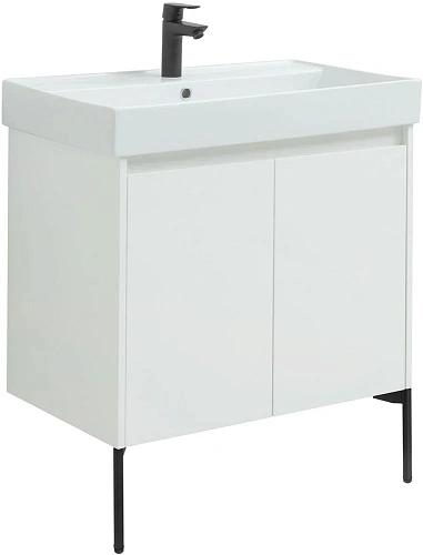 Тумба под раковину Aquanet Nova Lite 75 белый глянец (2 дверцы) 00298850 Тумба под раковину Aquanet Nova Lite 75 белый глянец (2 дверцы) 00298850