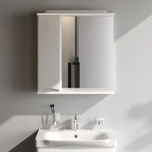 Зеркальный шкаф AM.PM Like M80MPL0651WG левый, 65см, с подсветкой, белый Зеркальный шкаф AM.PM Like M80MPL0651WG левый, 65см, с подсветкой, белый