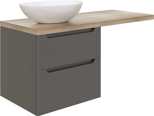 Тумба с раковиной STWORKI Берген 60 серая со светлой столешницей 122, Moduo 55 Leaf, R 549664 Тумба с раковиной STWORKI Берген 60 серая со светлой столешницей 122, Moduo 55 Leaf, R 549664