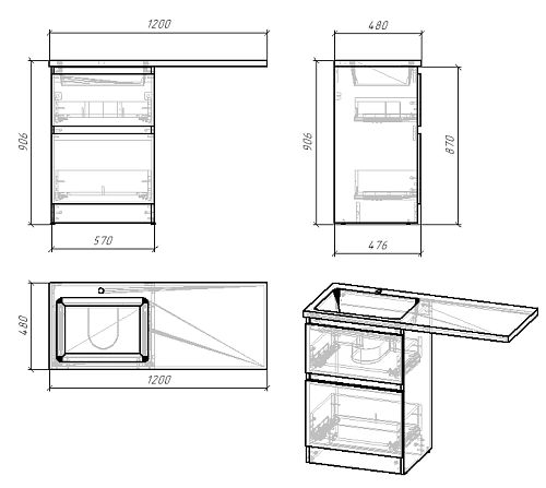 Раковина GROSSMAN МАРСАЛ-120 см правая белая + кронштейн 5217120 Раковина GROSSMAN МАРСАЛ-120 см правая белая + кронштейн 5217120