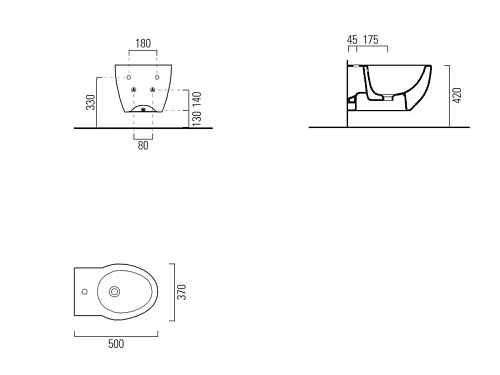 Биде подвесное GSI Panorama 6664111 Биде подвесное GSI Panorama 6664111