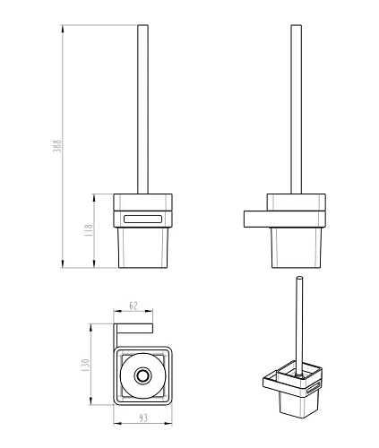 Ершик для унитаза Boheme Q 10954-GM серый Ершик для унитаза Boheme Q 10954-GM серый