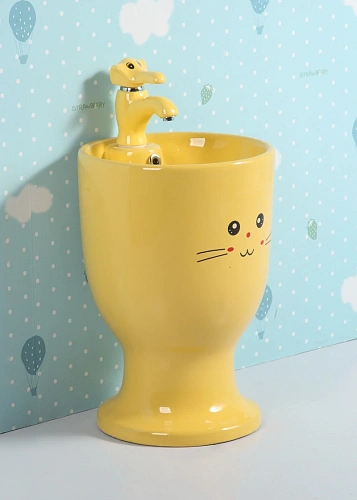 Раковина Gid Nb193-Y 69912 накладная с пъедесталом желтая 37x37x53 Раковина Gid Nb193-Y 69912 накладная с пъедесталом желтая 37x37x53