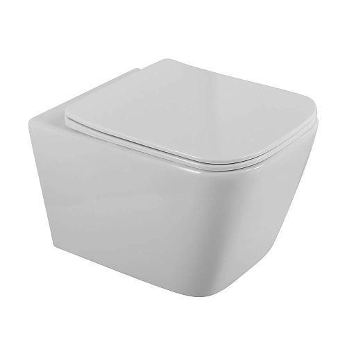 Унитаз подвесной BelBagno DUE 2.0 BB7107CHR/SC безободковый c сиденьем Унитаз подвесной BelBagno DUE 2.0 BB7107CHR/SC безободковый c сиденьем