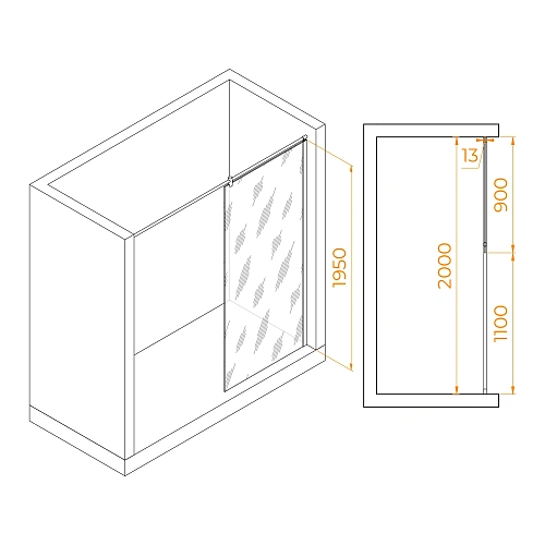 Душевая перегородка RGW Walk In WA-034 900 мм 351003409-11 хром, Easy Clean Душевая перегородка RGW Walk In WA-034 900 мм 351003409-11 хром, Easy Clean