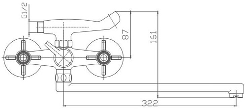 Смеситель для ванны Haiba HB2124, хром Смеситель для ванны Haiba HB2124, хром