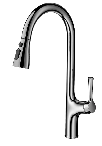 Смеситель для кухни Wonzon & Woghand с выдвижным изливом, хром (WW-AE54123-CR) Смеситель для кухни Wonzon & Woghand с выдвижным изливом, хром (WW-AE54123-CR)