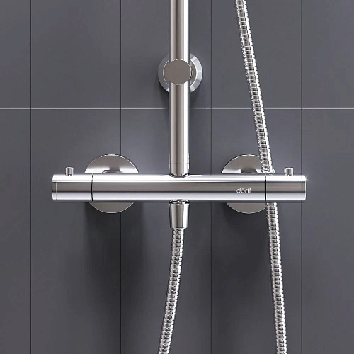 Душевая система Dorff Futura D0710400 с термостатом, хром Душевая система Dorff Futura D0710400 с термостатом, хром