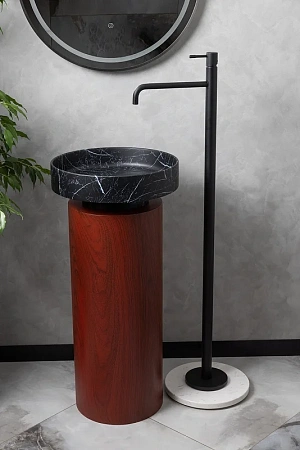 Раковина Boheme Corian 400x130 Nero Marquina 801-NM накладная Раковина Boheme Corian 400x130 Nero Marquina 801-NM накладная