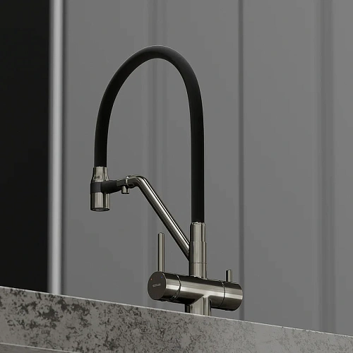 Смеситель для кухни Sancos Dora SC4003GG под фильтр, вороненая сталь Смеситель для кухни Sancos Dora SC4003GG под фильтр, вороненая сталь