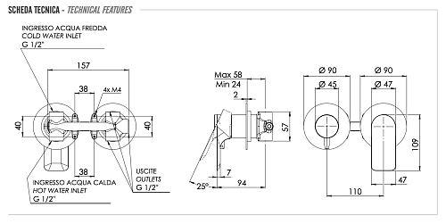 Смеситель для душа Remer Infinity I93ZP Смеситель для душа Remer Infinity I93ZP