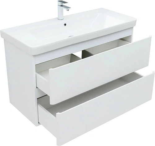 Тумба под раковину Aquanet Эмбер 105 белый матовый 00330469 напольная/подвесная Тумба под раковину Aquanet Эмбер 105 белый матовый 00330469 напольная/подвесная