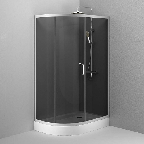 Душевой уголок AM.PM Like W83G-302U120CG64 Slide 120x80, стекло тонированное, профиль матовый серый Душевой уголок AM.PM Like W83G-302U120CG64 Slide 120x80, стекло тонированное, профиль матовый серый