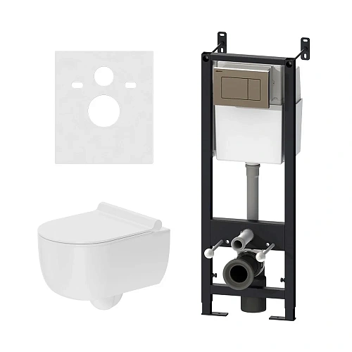 Комплект унитаза Damixa Scandinavian Pure DX36.IS10151.1701 с инсталляцией, сиденьем микролифт и кла Комплект унитаза Damixa Scandinavian Pure DX36.IS10151.1701 с инсталляцией, сиденьем микролифт и кла