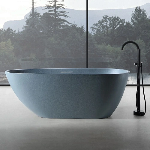 Ванна отдельностоящая ABBER AM9911G 170x75 универсальная, серый матовая, искусственный камень Ванна отдельностоящая ABBER AM9911G 170x75 универсальная, серый матовая, искусственный камень