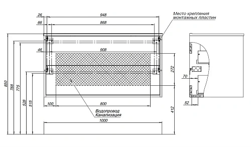 Тумба под раковину Aquanet Lino 100 (Flat) белый глянец 00287544 Тумба под раковину Aquanet Lino 100 (Flat) белый глянец 00287544