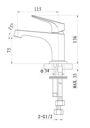 Смеситель для раковины Wonzon & Woghand Balance, хром (WW-051121-CR/L) Смеситель для раковины Wonzon & Woghand Balance, хром (WW-051121-CR/L)