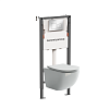 Картинка анонса товара «комплект унитаза ceramica nova forma rimless cn3009_121002ch с инсталляцией balance и клавишей смыва square, хром»