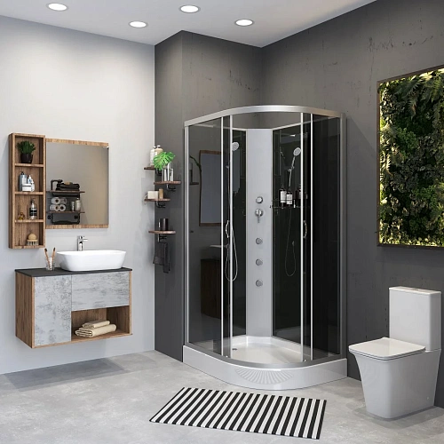 Душевая кабина Niagara Classic NG-3512-14LBKG (1200х800х2000) низкий поддон (13см) стекло тонированное 35121433LBKG Душевая кабина Niagara Classic NG-3512-14LBKG (1200х800х2000) низкий поддон (13см) стекло тонированное 35121433LBKG