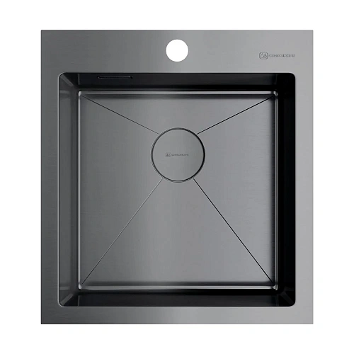 Кухонная мойка Omoikiri Akisame 46-GM нерж.сталь/вороненая сталь 4973095 Кухонная мойка Omoikiri Akisame 46-GM нерж.сталь/вороненая сталь 4973095