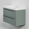 Тумба с раковиной La Fenice Elba TWIN Grigio 100 NFNC-01-ELB-G-100-2-3-100 серо-зеленая матовая
