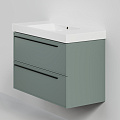 Тумба с раковиной La Fenice Elba TWIN Grigio 100 NFNC-01-ELB-G-100-2-3-100 серо-зеленая матовая Тумба с раковиной La Fenice Elba TWIN Grigio 100 NFNC-01-ELB-G-100-2-3-100 серо-зеленая матовая