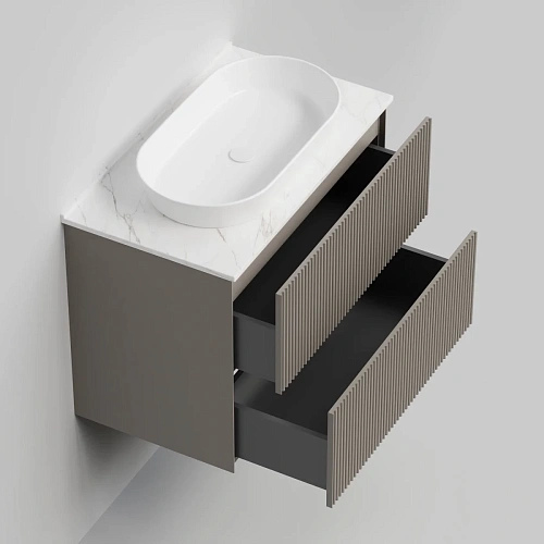 Тумба под раковину La Fenice Terra Twin Cappuccino 80 см FNC-01-TER-C-80-2 бежевая матовая Тумба под раковину La Fenice Terra Twin Cappuccino 80 см FNC-01-TER-C-80-2 бежевая матовая