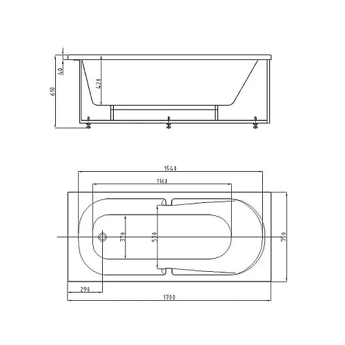 Акриловая ванна Aquatek Лея пустая с фронтальныйм экраном слив слева, вклеенный каркас LEY170-000001 LEY170-0000015 Акриловая ванна Aquatek Лея пустая с фронтальныйм экраном слив слева, вклеенный каркас LEY170-000001 LEY170-0000015