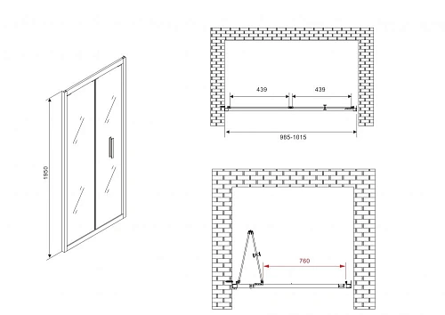 Душевая дверь ABBER Sonnenstrand AG07100B 100 см универсальная, профиль черный, стекло прозрачное Душевая дверь ABBER Sonnenstrand AG07100B 100 см универсальная, профиль черный, стекло прозрачное