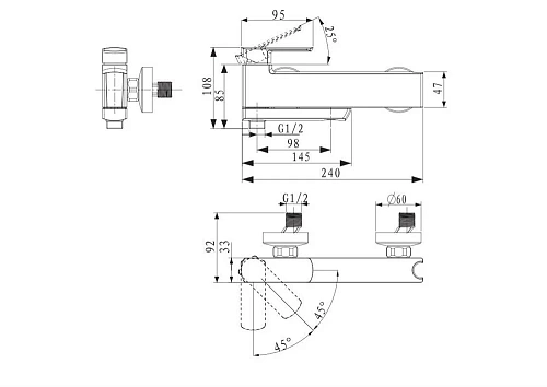 Смеситель для ванны Kaiser Saga 53022 Смеситель для ванны Kaiser Saga 53022