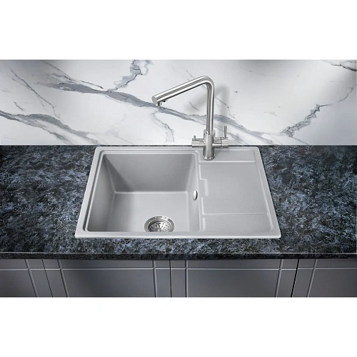 Кухонная мойка Milacio Navarra 65 Cuarzo (MC.77063), серый металлик Кухонная мойка Milacio Navarra 65 Cuarzo (MC.77063), серый металлик
