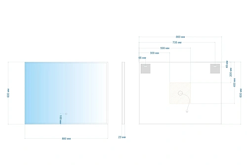 Зеркало ABBER See AG6103SL-0.8 с подсветкой, сенсор, диммер Зеркало ABBER See AG6103SL-0.8 с подсветкой, сенсор, диммер