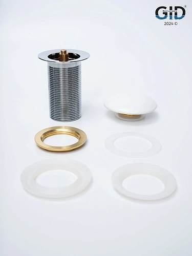 Донный клапан Gid без перелива Wh100 71101K белый 7x7x10 Донный клапан Gid без перелива Wh100 71101K белый 7x7x10