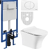 Комплект Унитаз подвесной STWORKI Монтре MO-01up безободковый + Система инсталляции для унитазов STW 555204 Комплект Унитаз подвесной STWORKI Монтре MO-01up безободковый + Система инсталляции для унитазов STW 555204