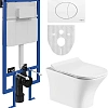 Комплект Унитаз подвесной STWORKI Монтре MO-01up безободковый + Система инсталляции для унитазов STW 555204 Комплект Унитаз подвесной STWORKI Монтре MO-01up безободковый + Система инсталляции для унитазов STW 555204