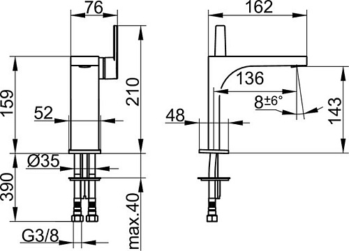 Смеситель для раковины Keuco Edition 11 51102030000 Смеситель для раковины Keuco Edition 11 51102030000