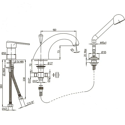 Смеситель для кухни Paini Cox 78CR6433VL2KM Смеситель для кухни Paini Cox 78CR6433VL2KM