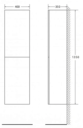 Шкаф-пенал BelBagno LUCE-1350-2A-SC-PL 300x400 мм Шкаф-пенал BelBagno LUCE-1350-2A-SC-PL 300x400 мм
