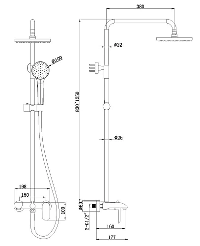 Душевая система Bravat Pure F6335369CP-A-RUS Душевая система Bravat Pure F6335369CP-A-RUS